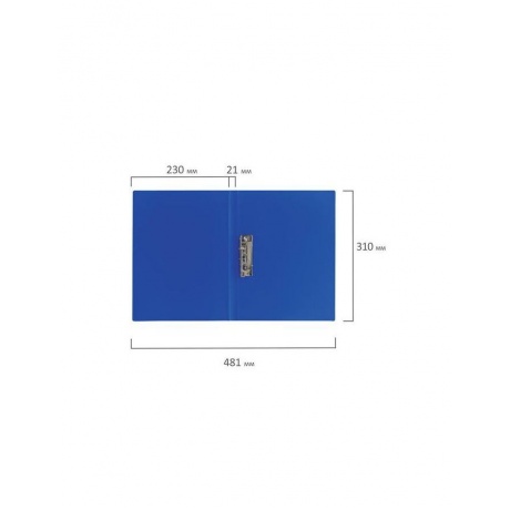 Папка с боковым металлическим прижимом BRAUBERG стандарт, синяя, до 100 листов, 0,6 мм, 221629, (10 шт.) - фото 8