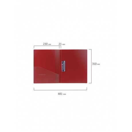 Папка с боковым металлическим прижимом и внутренним карманом BRAUBERG Contract, красная, до 100 л., 0,7 мм, 221788, (10 шт.) - фото 7