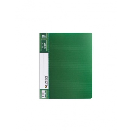 Папка с боковым металлическим прижимом и внутренним карманом BRAUBERG Contract, зеленая, до 100 л., 0,7 мм, 221789, (10 шт.) - фото 2