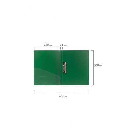 Папка с боковым металлическим прижимом и внутренним карманом BRAUBERG Contract, зеленая, до 100 л., 0,7 мм, 221789, (10 шт.) - фото 8