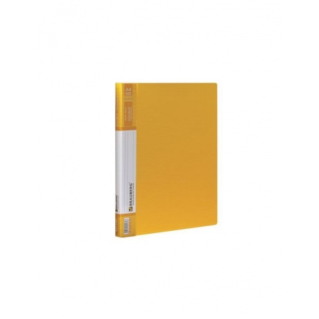 Папка с боковым металлическим прижимом и внутренним карманом BRAUBERG Contract, желтая, до 100 л., 0,7 мм, 221790, (10 шт.) - фото 1