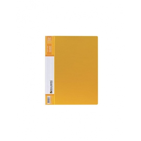 Папка с боковым металлическим прижимом и внутренним карманом BRAUBERG Contract, желтая, до 100 л., 0,7 мм, 221790, (10 шт.) - фото 2