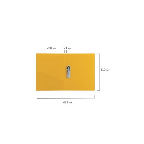 Папка с боковым металлическим прижимом и внутренним карманом BRAUBERG Contract, желтая, до 100 л., 0,7 мм, 221790, (10 шт.) - фото 8