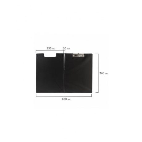 Папка-планшет BRAUBERG, А4 (340х240 мм), с прижимом и крышкой, картон/ПВХ, черная, 221488 - фото 6