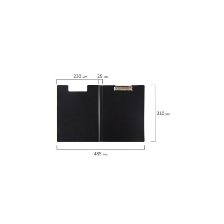 Папка-планшет BRAUBERG Стандарт, А4 (310х230 мм), с прижимом и крышкой, пластик, черная, 0,9 мм, 221646 - фото 8