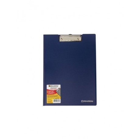 Папка-планшет BRAUBERG Contract, А4 (315х230 мм), с прижимом и крышкой, пластиковая, синяя, сверхпрочная, 1,5 мм, 223488 - фото 2