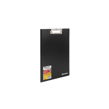 Папка-планшет BRAUBERG Contract, А4 (315х230 мм), с прижимом и крышкой, пластиковая, черная, сверхпрочная, 1,5 мм, 223489 - фото 1