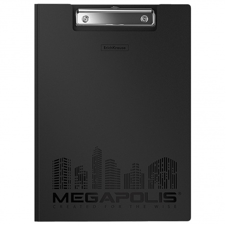Папка-планшет ERICH KRAUSE Megapolis, А4 (320х227 мм), с прижимом и крышкой, пластиковая, черная, 1,3 мм, 46036 - фото 2