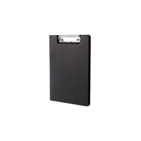 Папка-планшет МАЛЫЙ ФОРМАТ (180х255 мм) А5, BRAUBERG, с прижимом и крышкой, картон/ПВХ, черная - фото 1