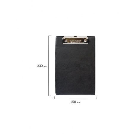 Доска-планшет МАЛЫЙ ФОРМАТ (158х230 мм), А5, BRAUBERG NUMBER ONE с прижимом, картон/ПВХ, ЧЕРНАЯ, 232224, (6 шт.) - фото 6
