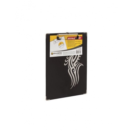Доска-планшет BRAUBERG Black Jack с прижимом А4 (226х315 мм), картон/ламинированная бумага, ЧЕРНАЯ, 232236 - фото 1