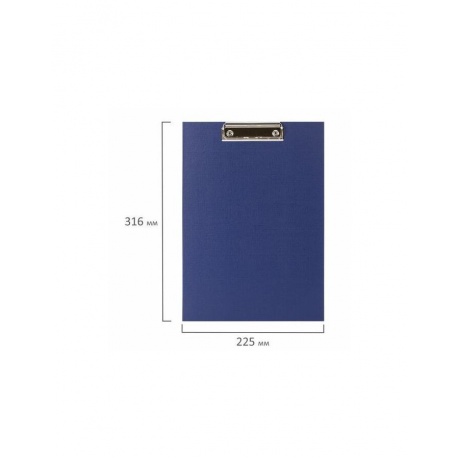 Доска-планшет STAFF с прижимом А4 (225х316 мм), картон/бумвинил РОССИЯ, синяя (5 шт.)  - фото 6
