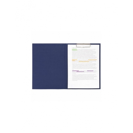 Папка-планшет STAFF, А4 (230х314 мм), с прижимом и крышкой, картон/бумвинил, РОССИЯ, синяя - фото 7