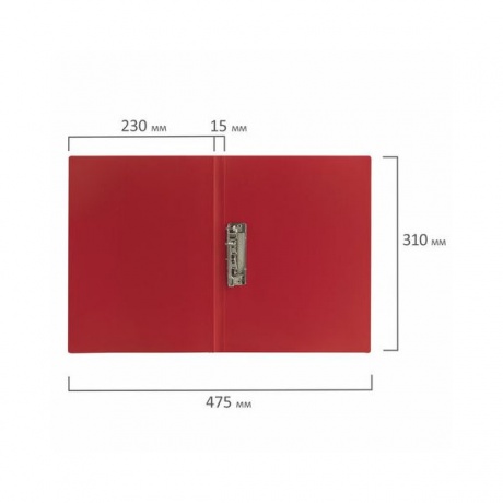 Папка с боковым металлическим прижимом Staff 229234, до 100 листов, красный (10 шт. в уп-ке) - фото 8