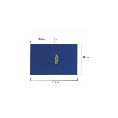 Папка с боковым металлическим прижимом STAFF, синяя, до 100 листов, 0,5 мм, 229232 (10 шт.) - фото 8