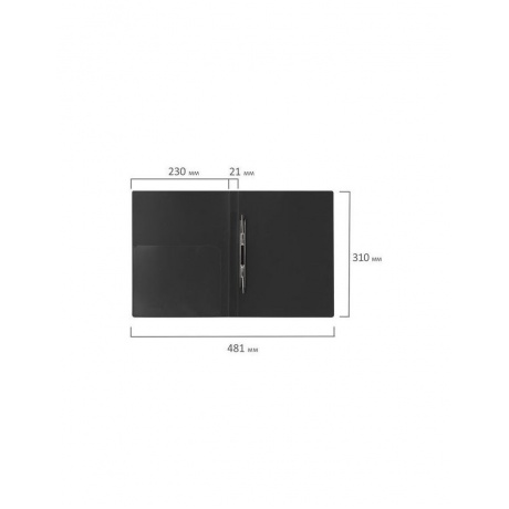 Папка с металлическим скоросшивателем и внутренним карманом BRAUBERG диагональ, черная, до 100 листов, 0,6 мм, 221351, (8 шт.) - фото 9