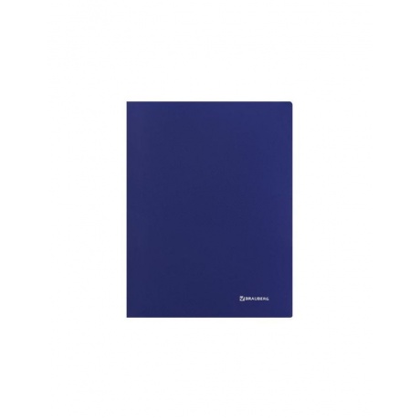 Папка с металлическим скоросшивателем и внутренним карманом BRAUBERG диагональ, темно-синяя, до 100 листов, 0,6 мм, 221352, (8 шт.) - фото 2