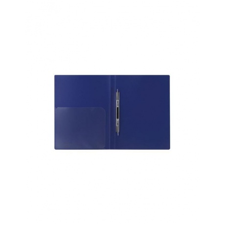 Папка с металлическим скоросшивателем и внутренним карманом BRAUBERG диагональ, темно-синяя, до 100 листов, 0,6 мм, 221352, (8 шт.) - фото 3