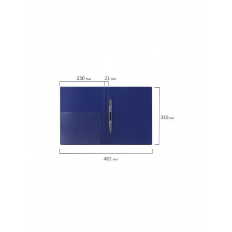 Папка с металлическим скоросшивателем и внутренним карманом BRAUBERG диагональ, темно-синяя, до 100 листов, 0,6 мм, 221352, (8 шт.) - фото 9