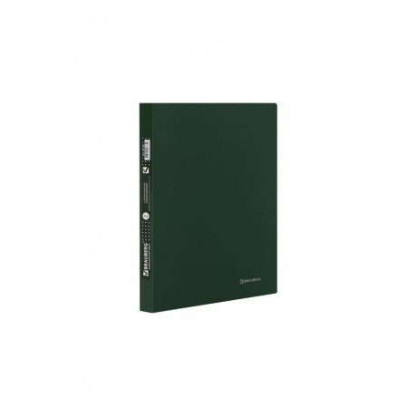 Папка с металлическим скоросшивателем и внутренним карманом BRAUBERG Диагональ, темно-зеленая, до 100 листов, 0,6 мм, 221354, (8 шт.) - фото 1