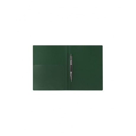 Папка с металлическим скоросшивателем и внутренним карманом BRAUBERG Диагональ, темно-зеленая, до 100 листов, 0,6 мм, 221354, (8 шт.) - фото 3