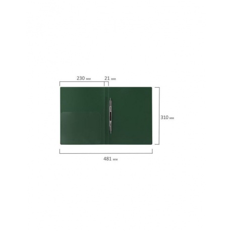Папка с металлическим скоросшивателем и внутренним карманом BRAUBERG Диагональ, темно-зеленая, до 100 листов, 0,6 мм, 221354, (8 шт.) - фото 9