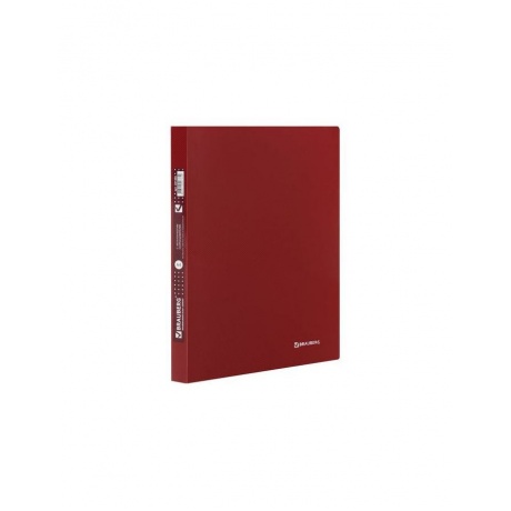 Папка с металлическим скоросшивателем и внутренним карманом BRAUBERG Диагональ, темно-красная, до 100 листов, 0,6 мм, 221355, (8 шт.) - фото 1
