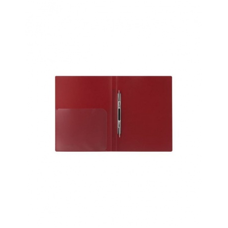 Папка с металлическим скоросшивателем и внутренним карманом BRAUBERG Диагональ, темно-красная, до 100 листов, 0,6 мм, 221355, (8 шт.) - фото 3