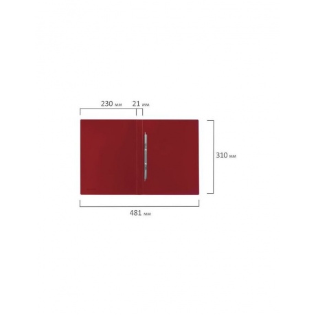 Папка с металлическим скоросшивателем BRAUBERG стандарт, красная, до 100 листов, 0,6 мм, 221632, (8 шт.) - фото 8