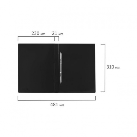 Папка с металлическим скоросшивателем BRAUBERG стандарт, черная, до 100 листов, 0,6 мм, 221634, (8 шт.) - фото 8