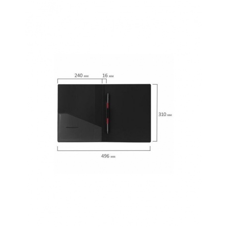 Папка с металлическим скоросшивателем и внутренним карманом BRAUBERG Contract, черная, до 100 л., 0,7 мм, 221781, (10 шт.) - фото 9