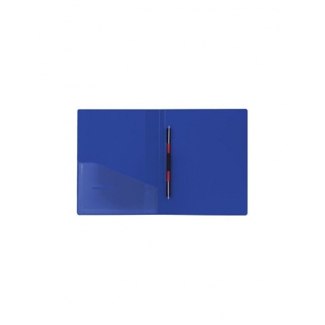 Папка с металлическим скоросшивателем и внутренним карманом BRAUBERG Contract, синяя, до 100 л., 0,7 мм, 221782, (10 шт.) - фото 3