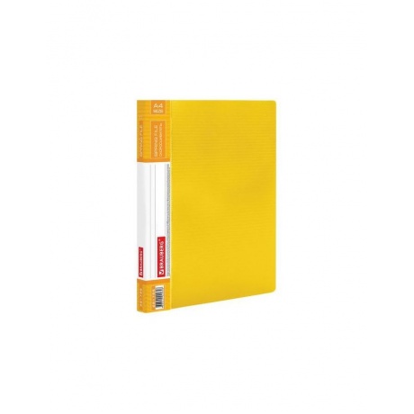 Папка с металлическим скоросшивателем и внутренним карманом BRAUBERG Contract, желтая, до 100 л., 0,7 мм, 221785, (10 шт.) - фото 1