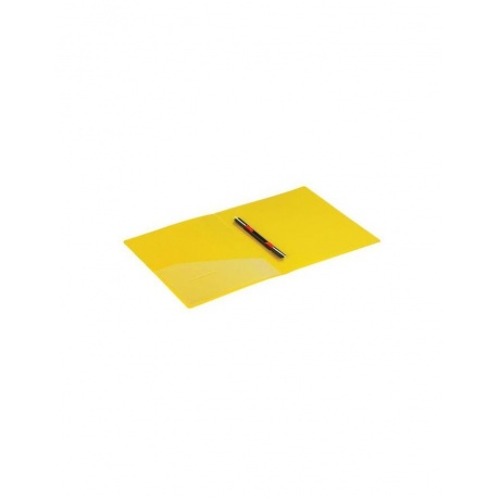 Папка с металлическим скоросшивателем и внутренним карманом BRAUBERG Contract, желтая, до 100 л., 0,7 мм, 221785, (10 шт.) - фото 4