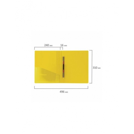 Папка с металлическим скоросшивателем и внутренним карманом BRAUBERG Contract, желтая, до 100 л., 0,7 мм, 221785, (10 шт.) - фото 9