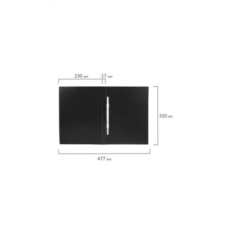 Папка с пластиковым скоросшивателем BRAUBERG Office, черная, до 100 листов, 0,5 мм, 222645, (12 шт.) - фото 8
