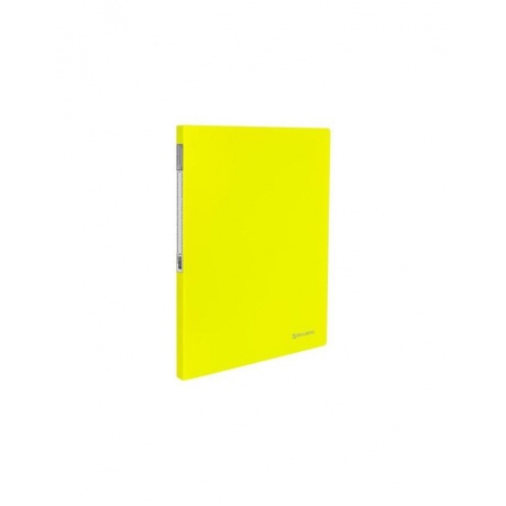 Папка с металлическим скоросшивателем и внутренним карманом BRAUBERG Neon, 16 мм, желтая, до 100 листов, 0,7 мм, 227465, (6 шт.) - фото 1