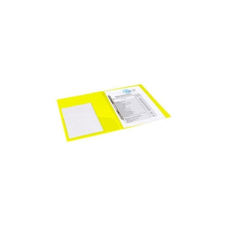 Папка с металлическим скоросшивателем и внутренним карманом BRAUBERG Neon, 16 мм, желтая, до 100 листов, 0,7 мм, 227465, (6 шт.) - фото 7
