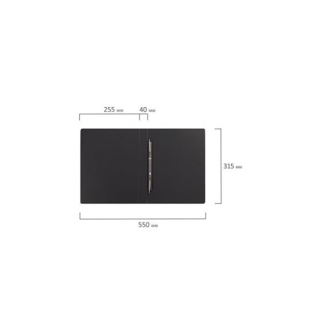 Папка с металлическим пружинным скоросшивателем BRAUBERG, картон/ПВХ, 35 мм, черная, до 290 листов - фото 9