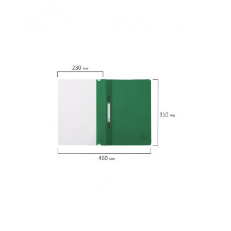 Скоросшиватель пластиковый BRAUBERG, А4, 130/180 мкм, зеленый, 220414, (50 шт.) - фото 9