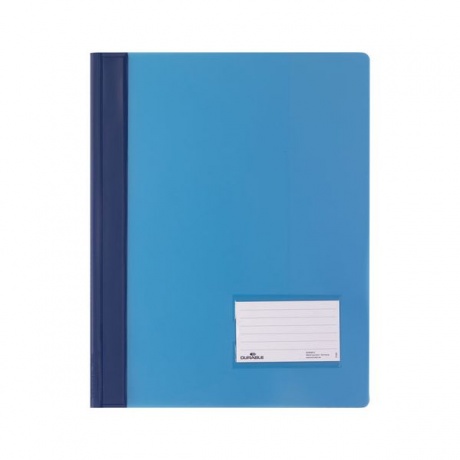 Скоросшиватель пластиковый DURABLE (Германия), А4+ (310х240 мм), 280 мкм, карман для визитки, синий, 2680-06 - фото 1