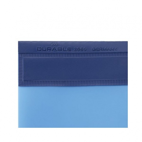 Скоросшиватель пластиковый DURABLE (Германия), А4+ (310х240 мм), 280 мкм, карман для визитки, синий, 2680-06 - фото 5