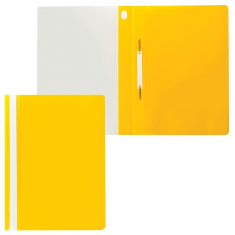 Скоросшиватель пластиковый ERICH KRAUSE Economy, А4, 160 мкм, желтый, 46112 - фото 1