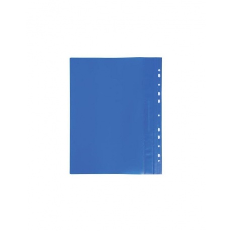 Скоросшиватель пластиковый с перфорацией BRAUBERG, А4, 140/180 мкм, синий, 226583, (40 шт.) - фото 3