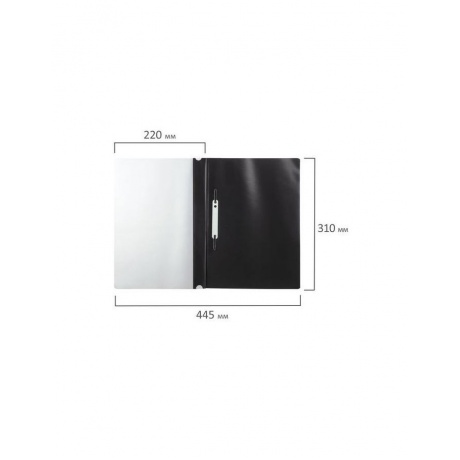 Скоросшиватель пластиковый с перфорацией BRAUBERG, А4, 140/180 мкм, черный, 226586, (40 шт.) - фото 9