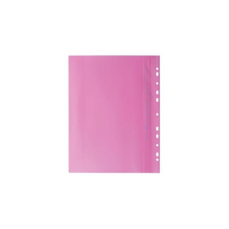 Скоросшиватель пластиковый с перфорацией BRAUBERG, А4, 140/180 мкм, розовый, 226588, (40 шт.) - фото 3