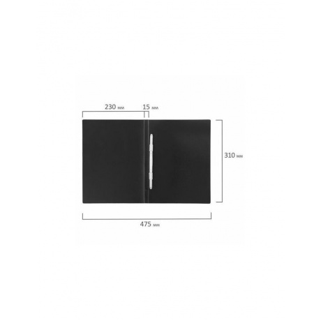 Папка с пластиковым скоросшивателем STAFF, черная, до 100 листов, 0,5 мм, 229231 (12 шт.) - фото 8