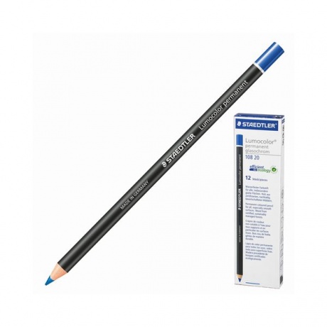 Маркер-карандаш сухой перманентный для любой поверхности STAEDTLER, СИНИЙ, 4,5 мм, 108 20-3 - фото 1