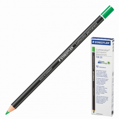 Маркер-карандаш сухой перманентный для любой поверхности STAEDTLER, ЗЕЛЕНЫЙ, 4,5 мм, 108 20-5 - фото 1
