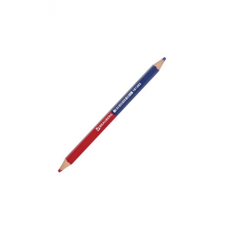 Карандаш двухцветный, красно-синий, утолщённый, BRAUBERG, заточенный, грифель 4,0 мм, 181262, (12 шт.) - фото 1